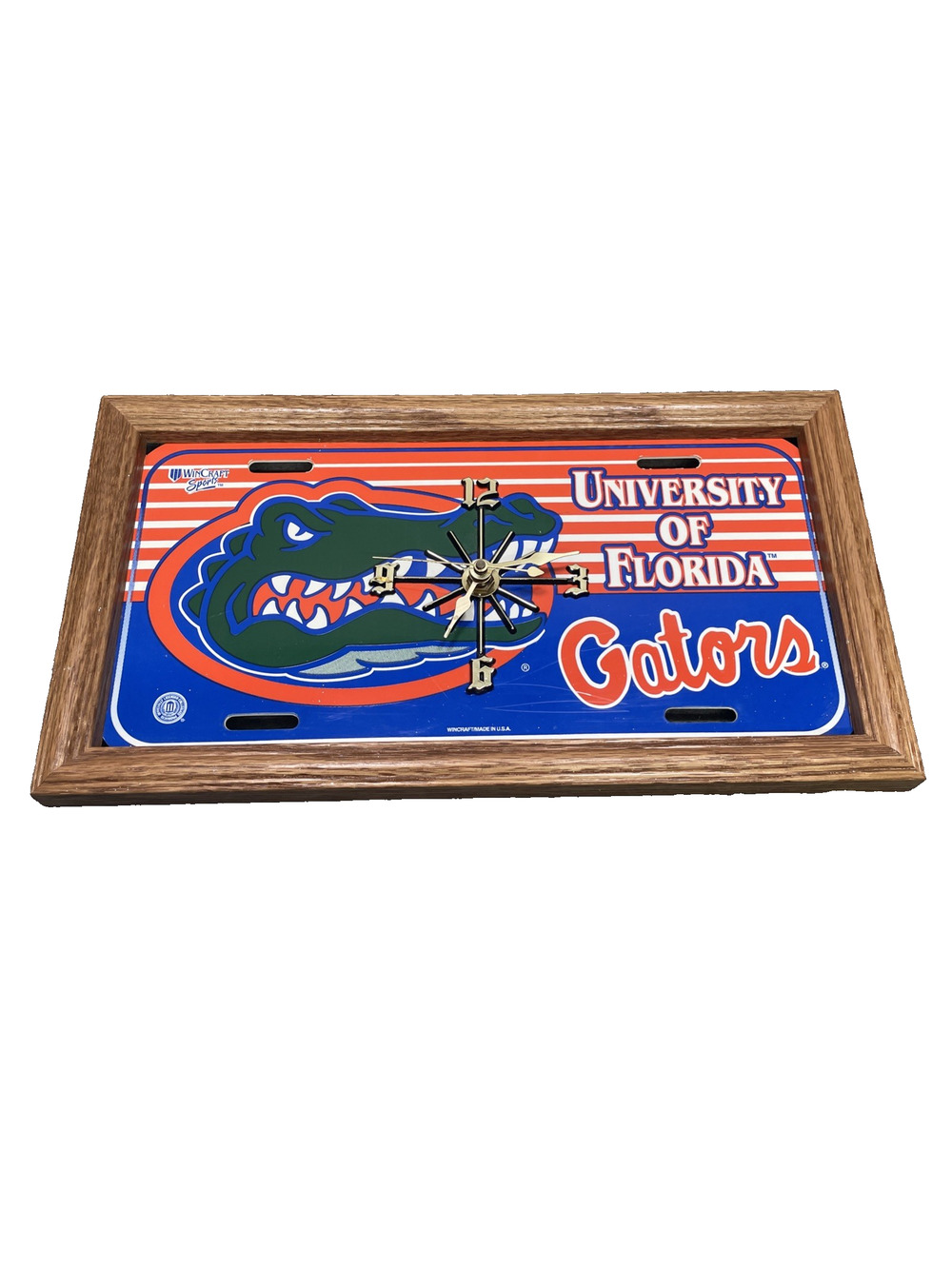 Rare WinCraft Florida Gators Framed License Plate Wall Clock NCAA Officially Lic